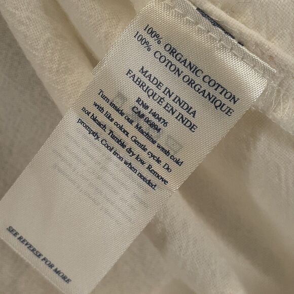 Faherty Women Sz S Cream Naomi 100% Organic Cotton Embroidered Peasant Blouse - Picture 3 of 10